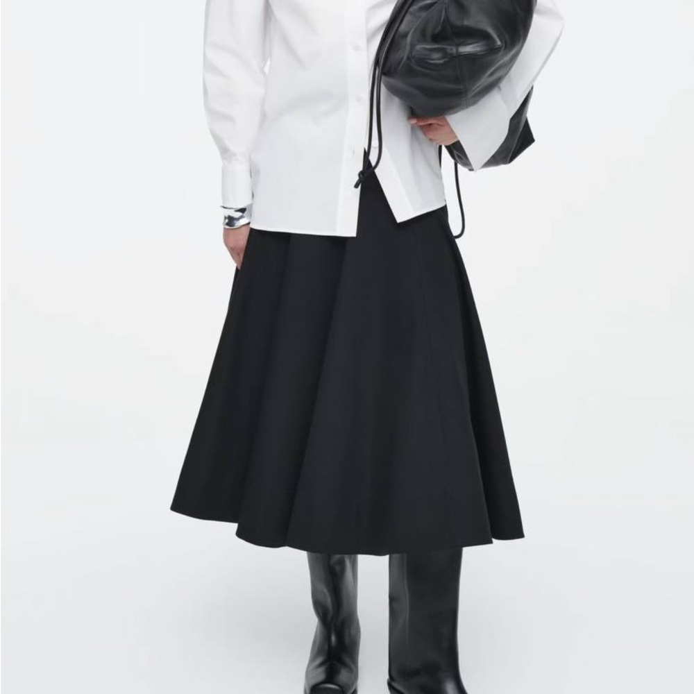 COS Black Asymmetrical Maxi Skirt for Work